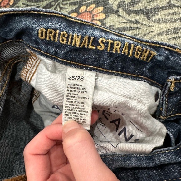American Eagle Outfitters Women's Blue Jeans Original Straight Size 26/28 - Picture 3 of 5